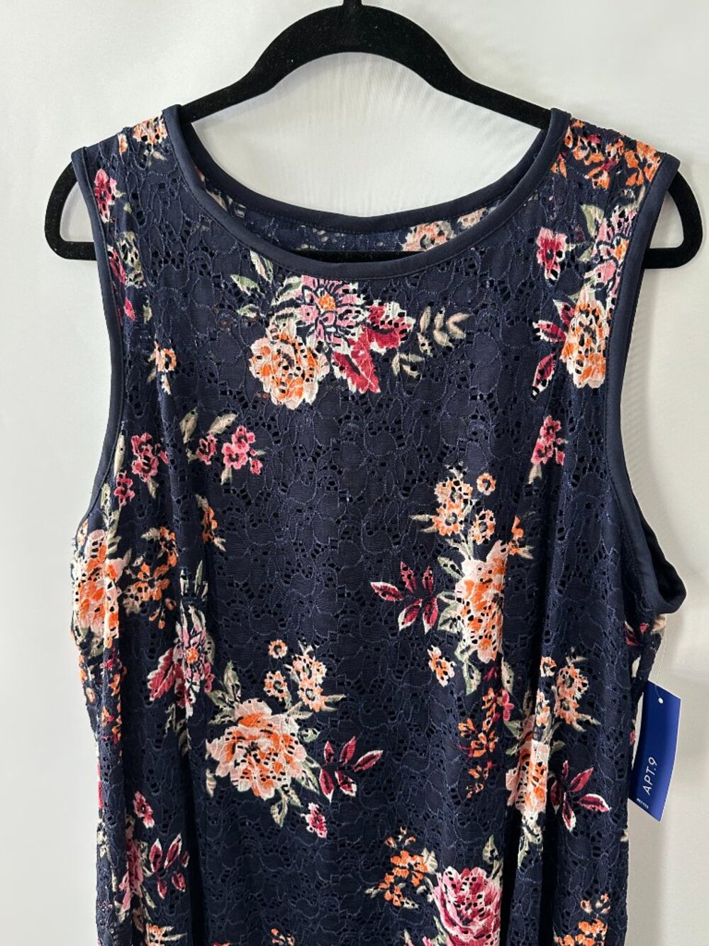 Apt. 9 Navy Floral Sleeveless Lined Midi Dress *NWT* - Picture 2 of 7